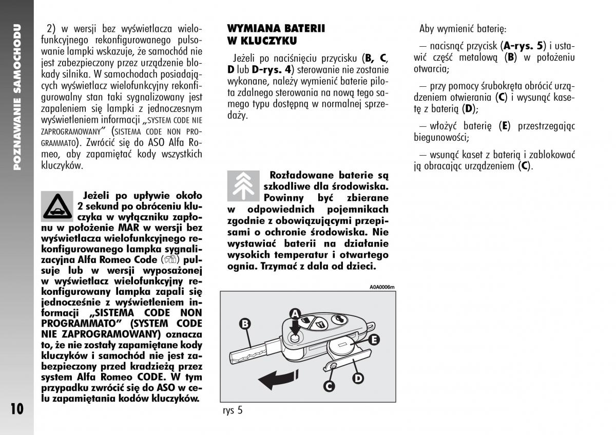 manual  Alfa Romeo 147 instrukcja / page 12