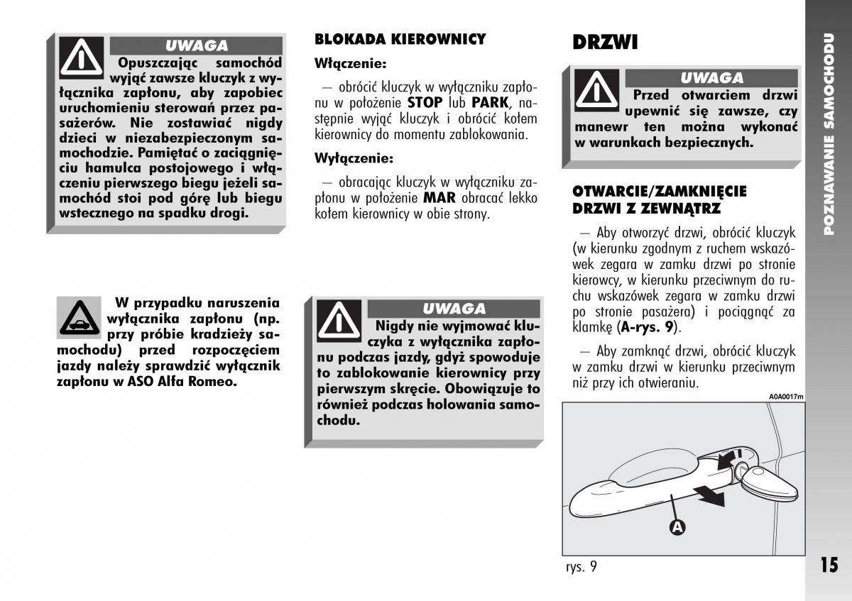 Alfa Romeo 147 instrukcja obslugi / page 17