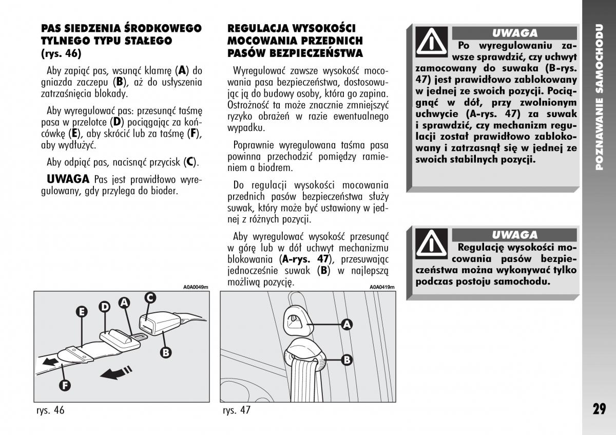 Alfa Romeo 147 instrukcja obslugi / page 31