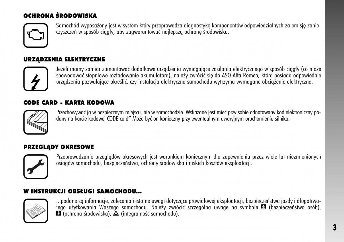 manual  Alfa Romeo 147 instrukcja / page 5