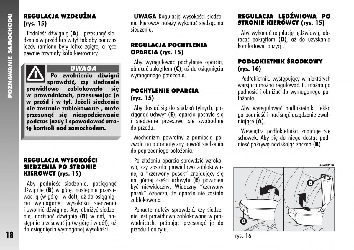 Alfa Romeo 147 instrukcja obslugi / page 20