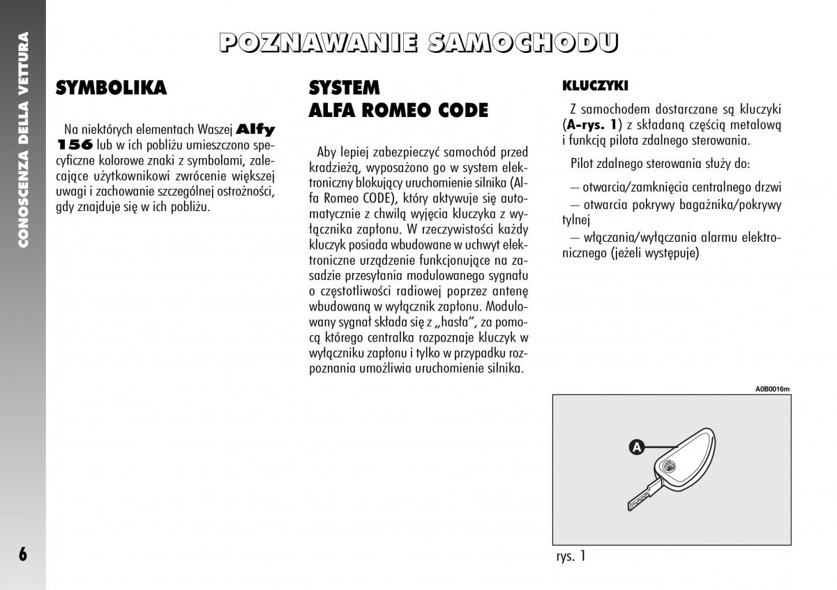 manual  Alfa Romeo 156 instrukcja / page 8