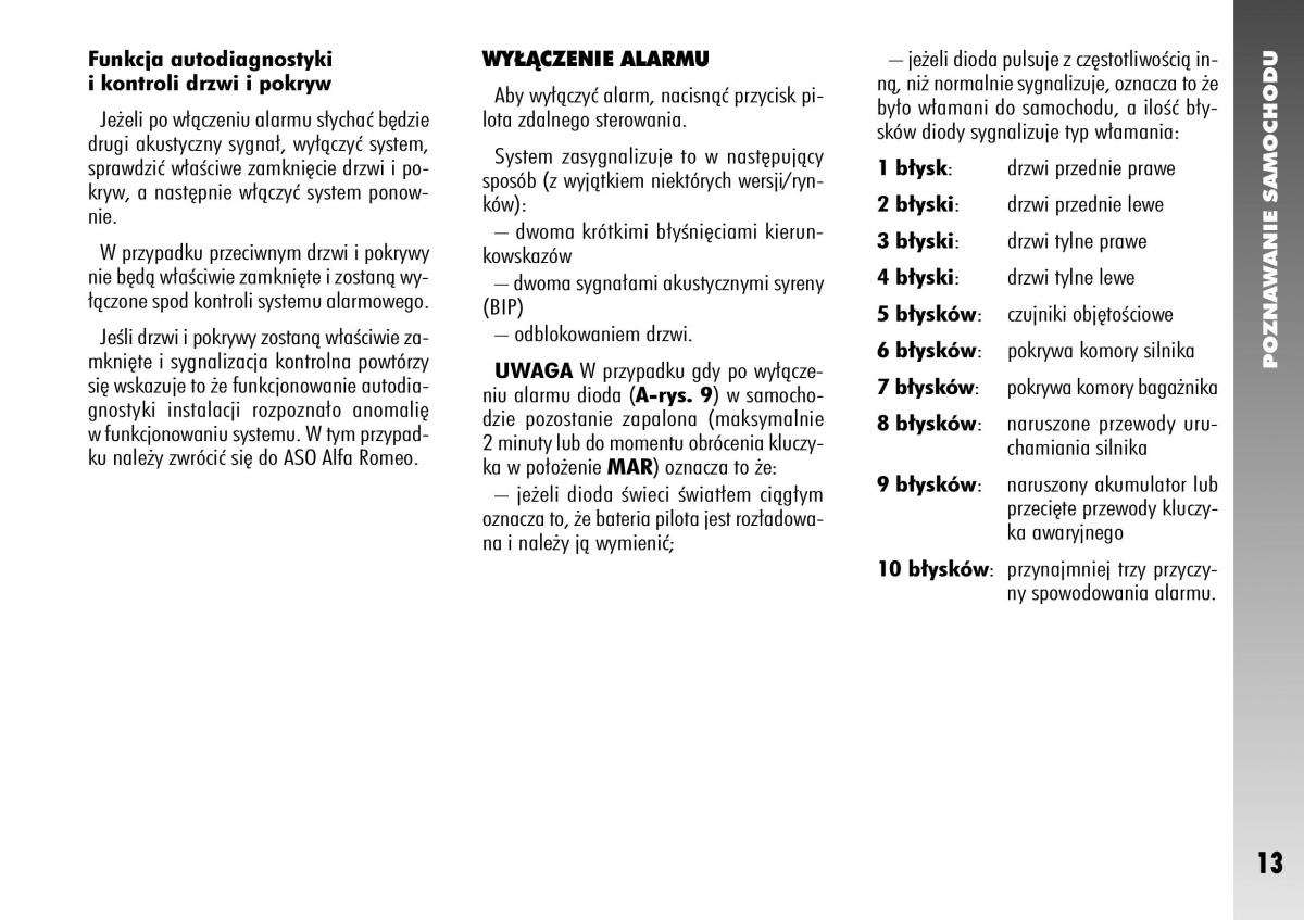Alfa Romeo 156 instrukcja obslugi / page 15