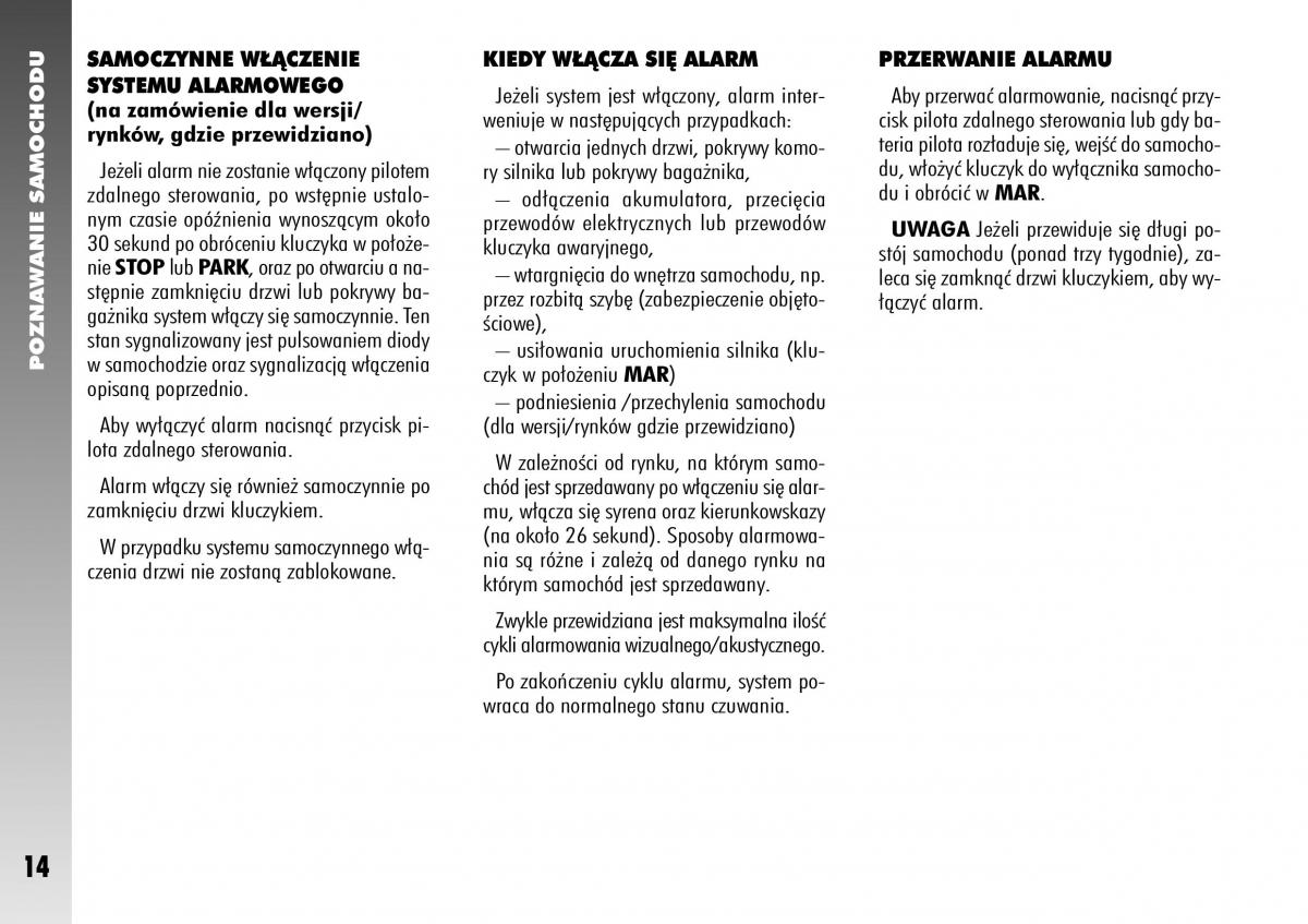 Alfa Romeo 156 instrukcja obslugi / page 16