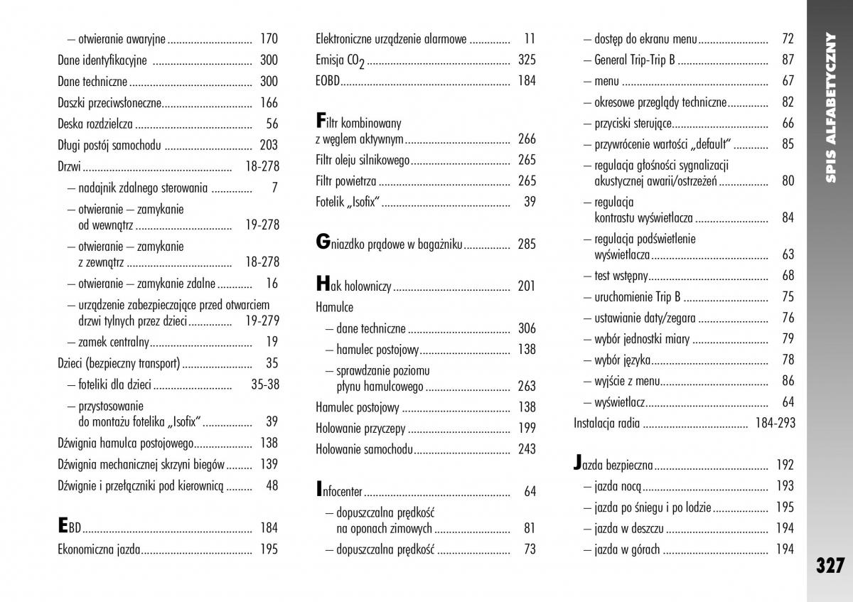 manual  Alfa Romeo 156 instrukcja / page 329