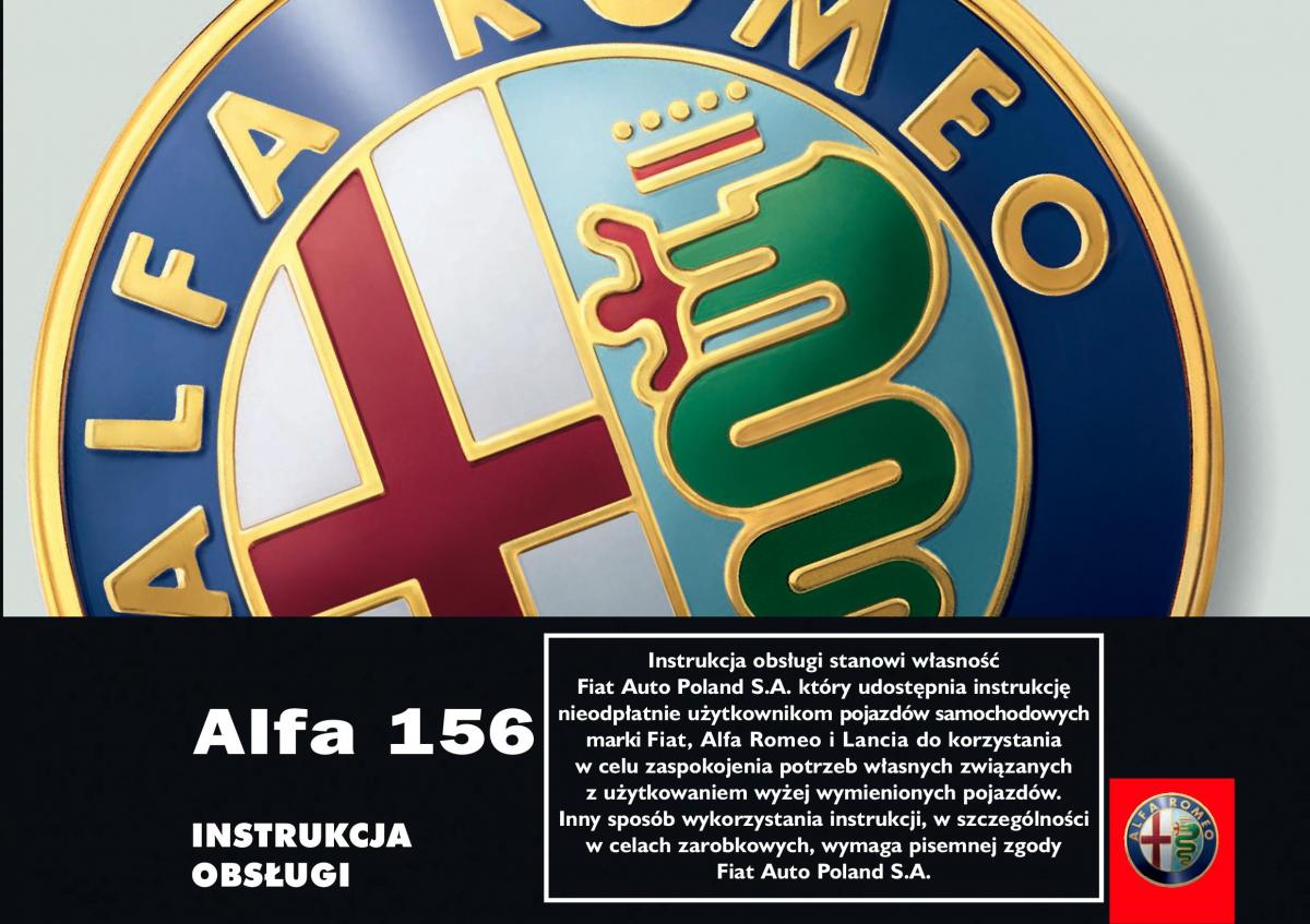 manual  Alfa Romeo 156 instrukcja / page 1