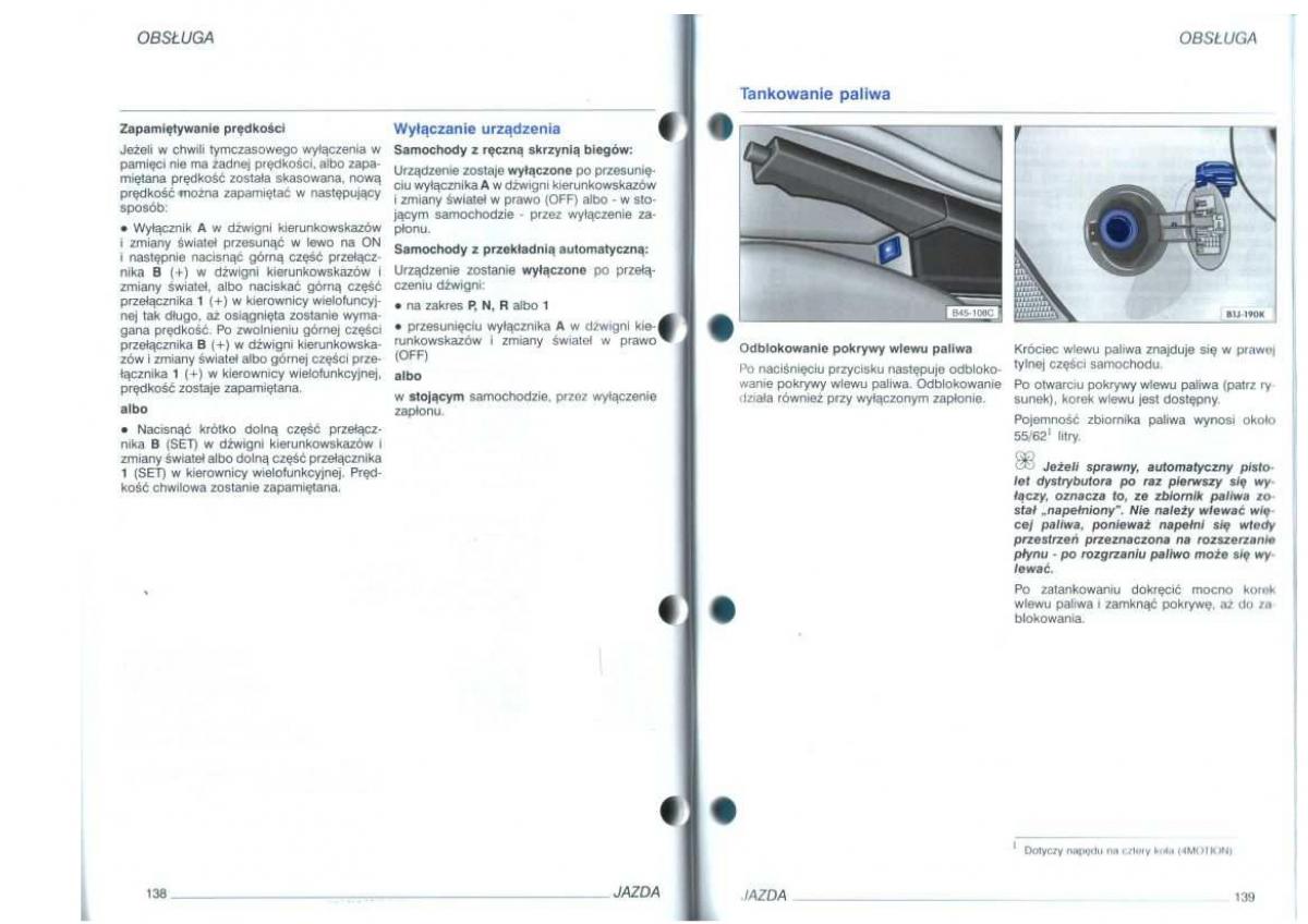 manual  VW Golf IV 4 instrukcja / page 71