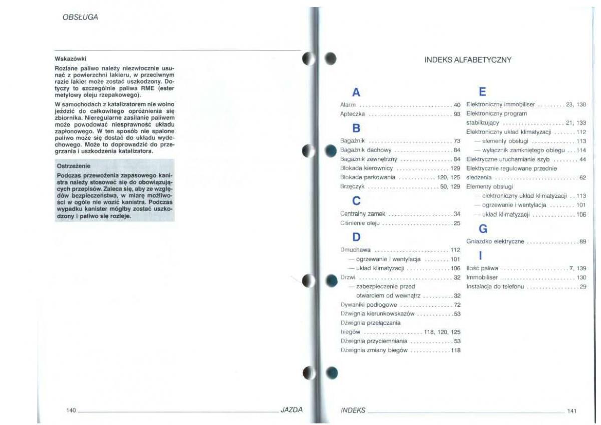 instrukcja obsługi  VW Golf IV 4 instrukcja / page 72