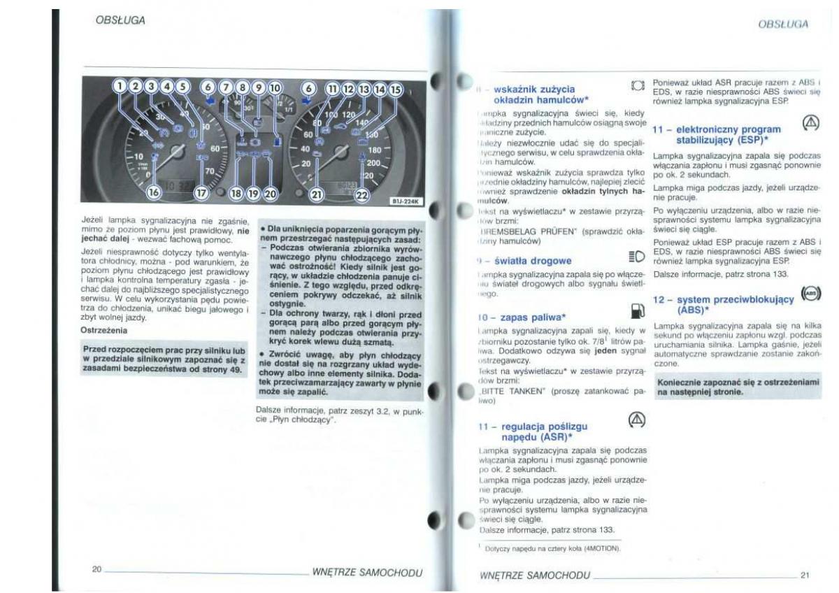 manual  VW Golf IV 4 instrukcja / page 12