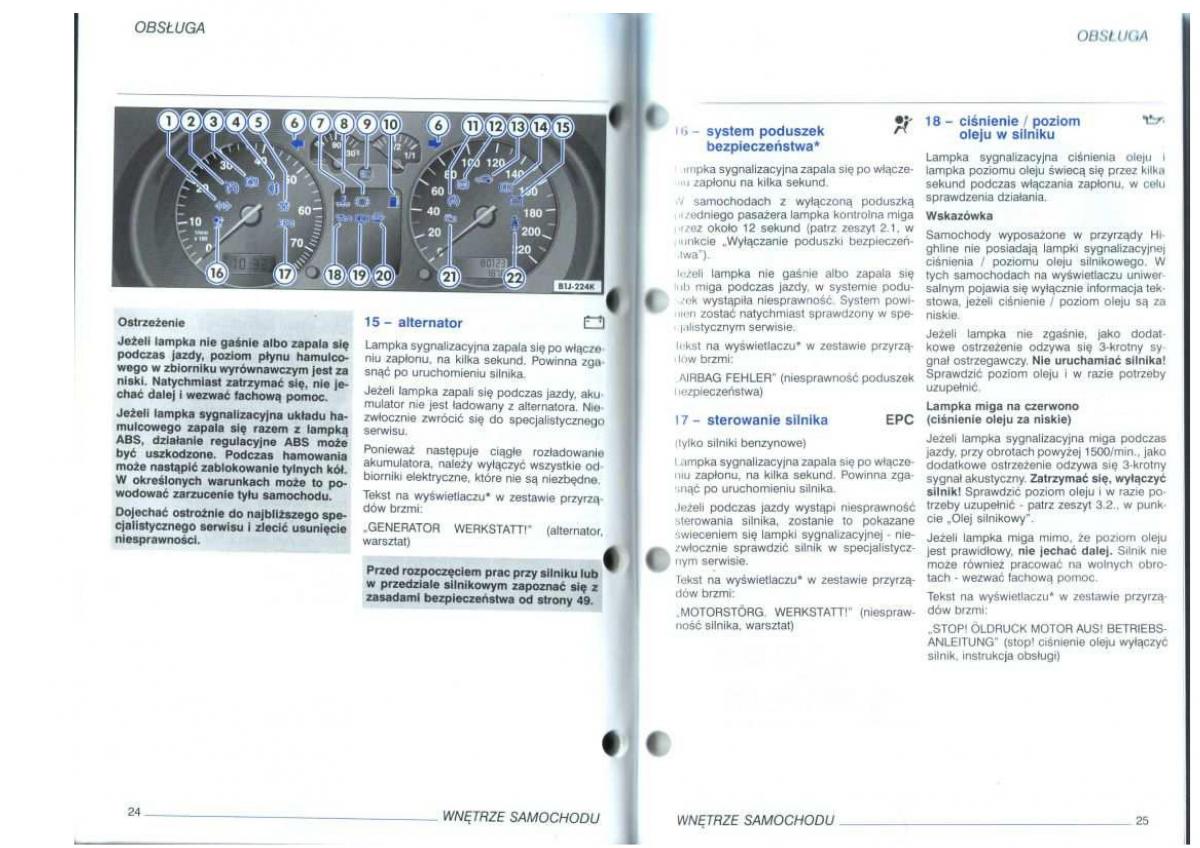 manual  VW Golf IV 4 instrukcja / page 14