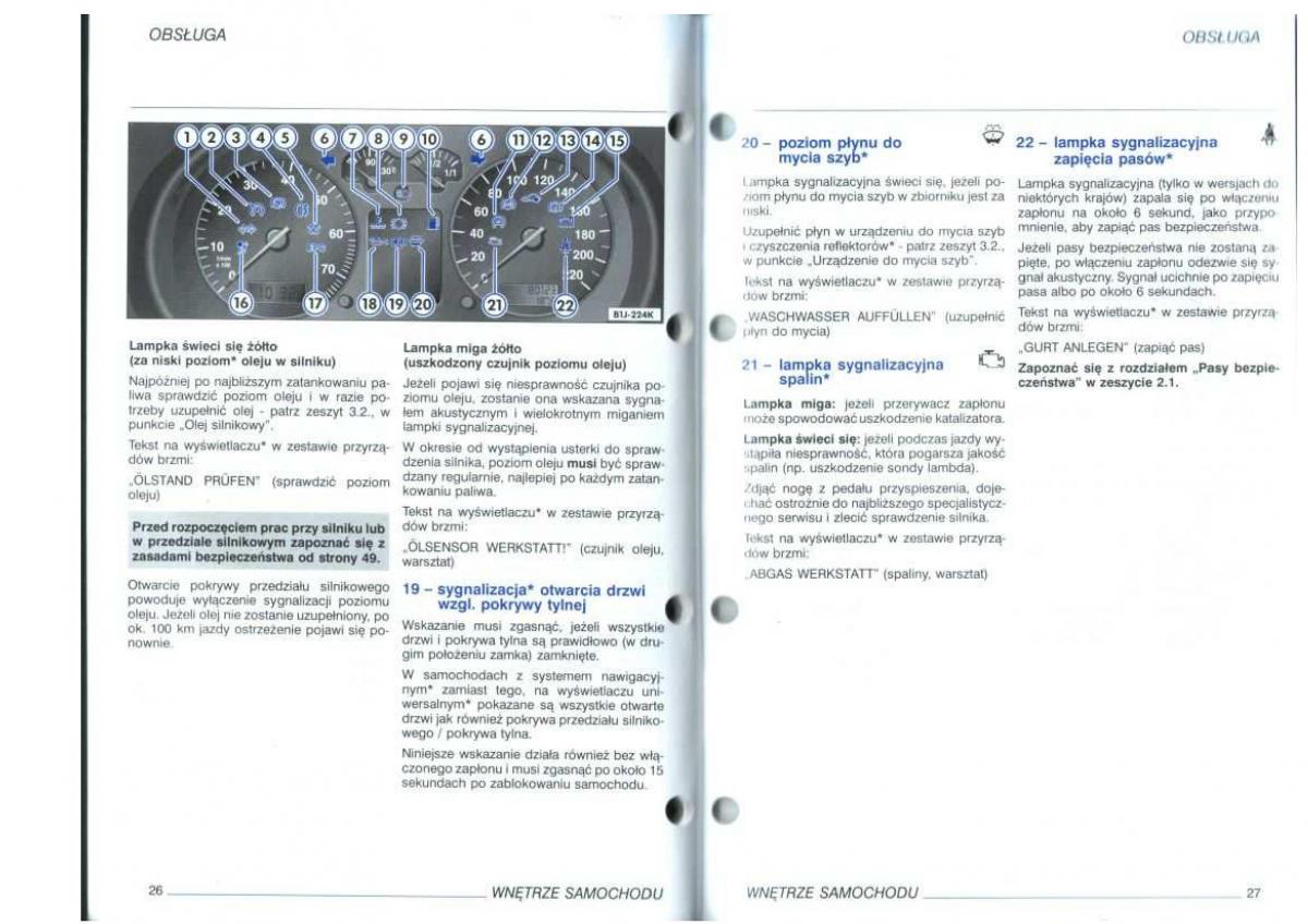 VW Golf IV 4 instrukcja obslugi / page 15