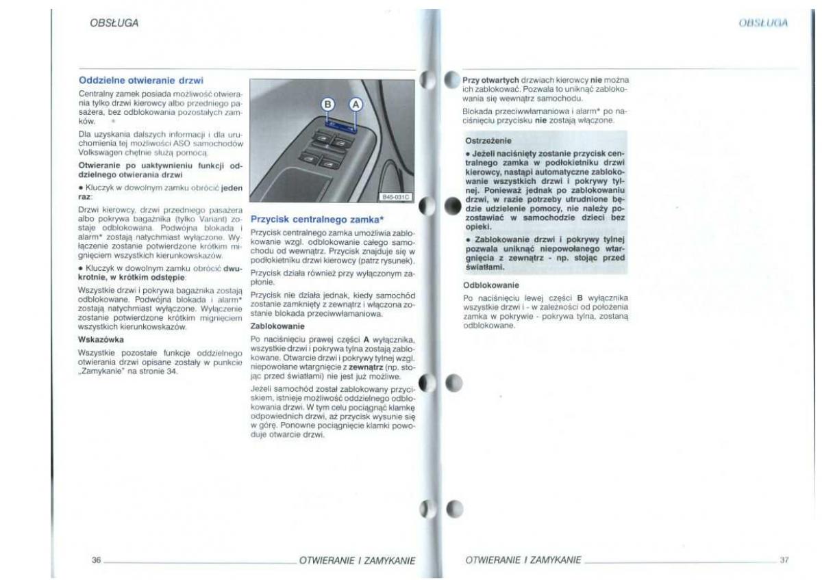 VW Golf IV 4 instrukcja obslugi / page 20