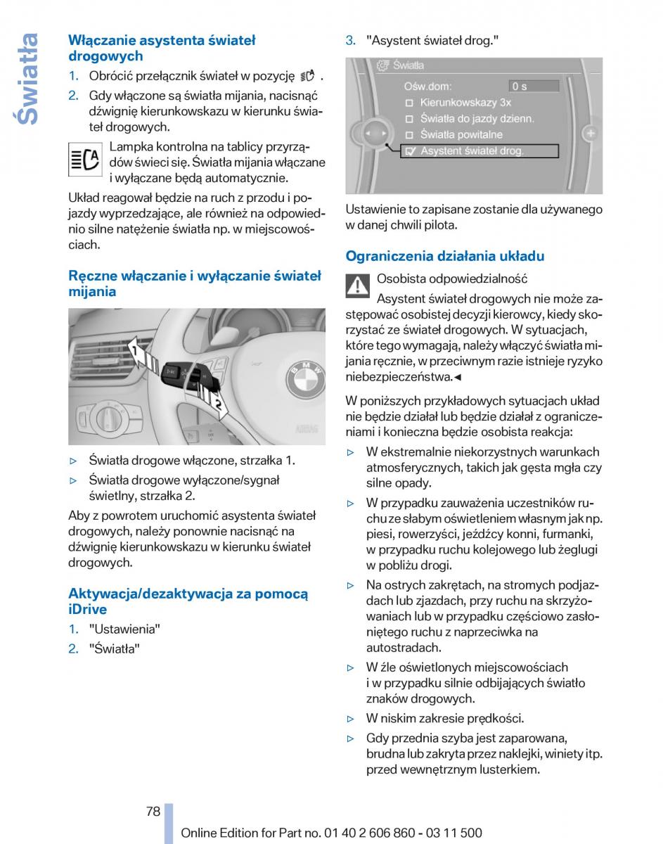 BMW X1 E84 instrukcja obslugi / page 78