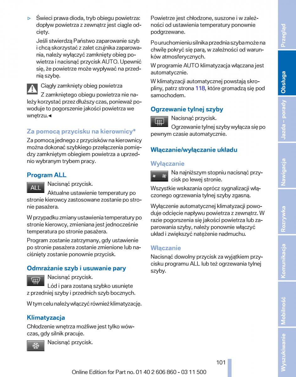 BMW X1 E84 instrukcja obslugi / page 101