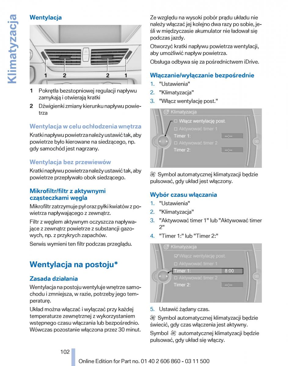 BMW X1 E84 instrukcja obslugi / page 102