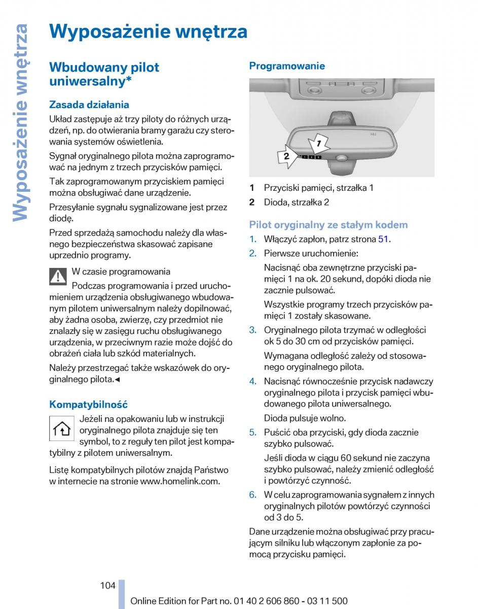 BMW X1 E84 instrukcja obslugi / page 104
