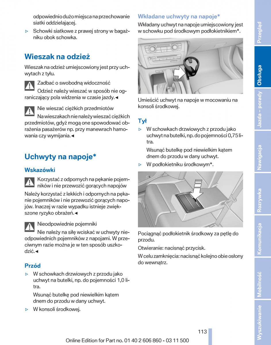 BMW X1 E84 instrukcja obslugi / page 113