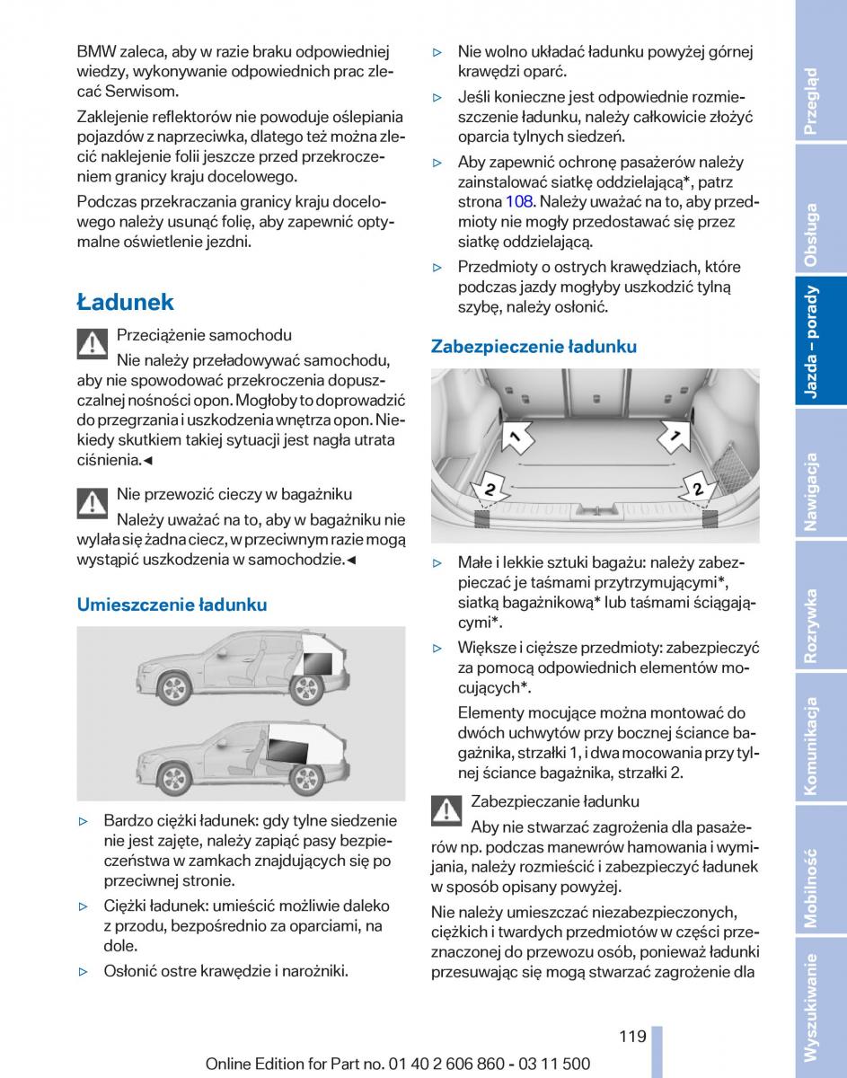 BMW X1 E84 instrukcja obslugi / page 119