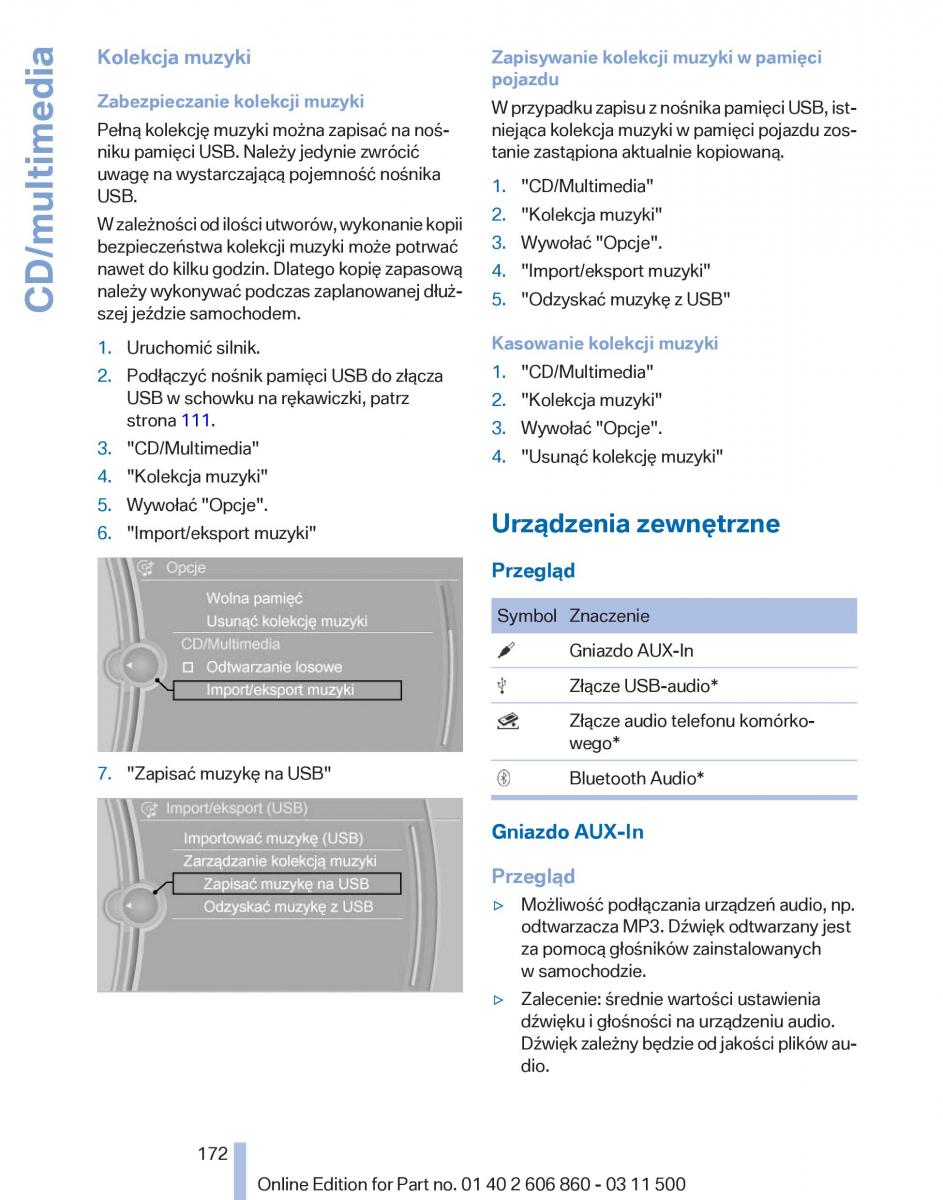 BMW X1 E84 instrukcja obslugi / page 172