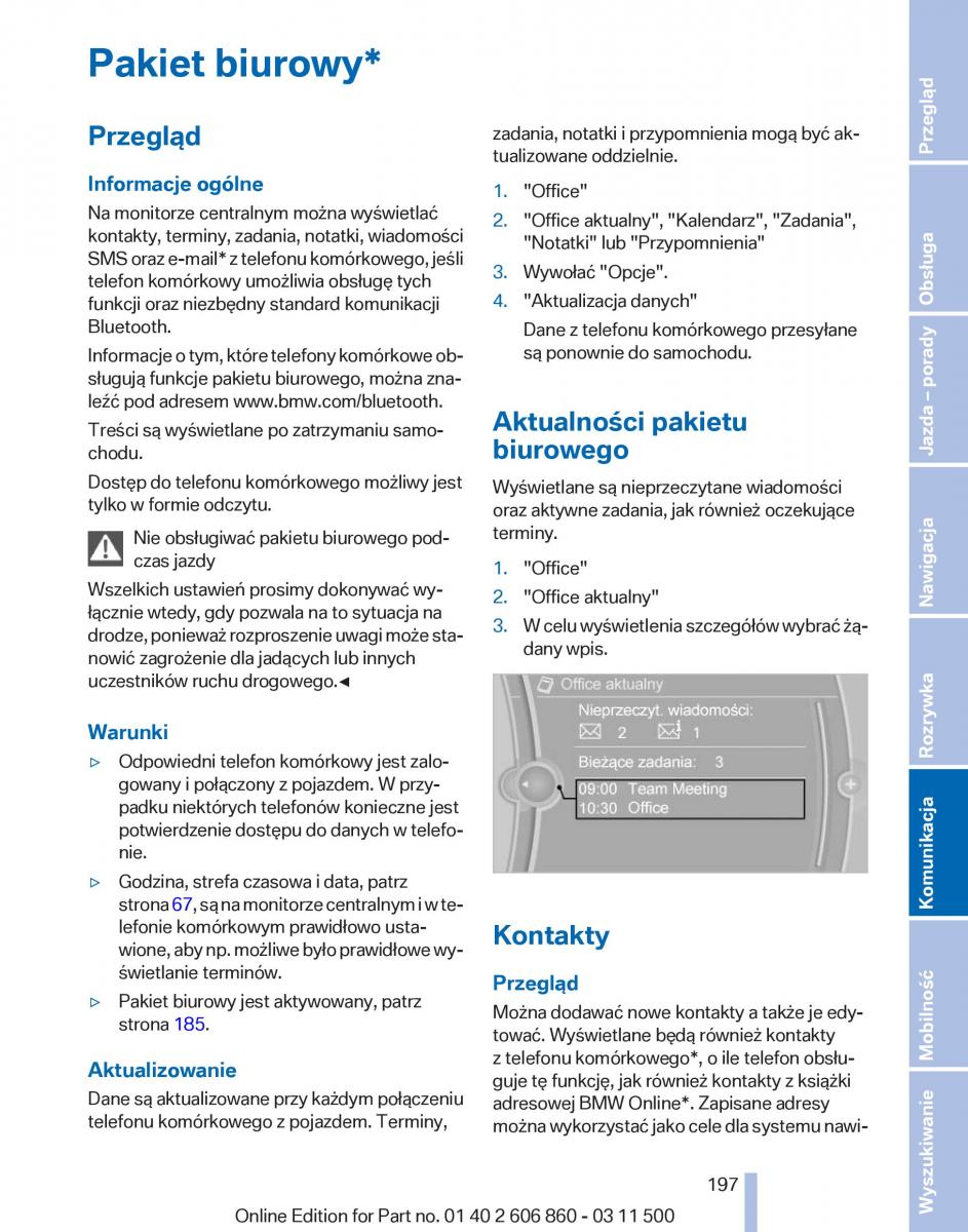 BMW X1 E84 instrukcja obslugi / page 197