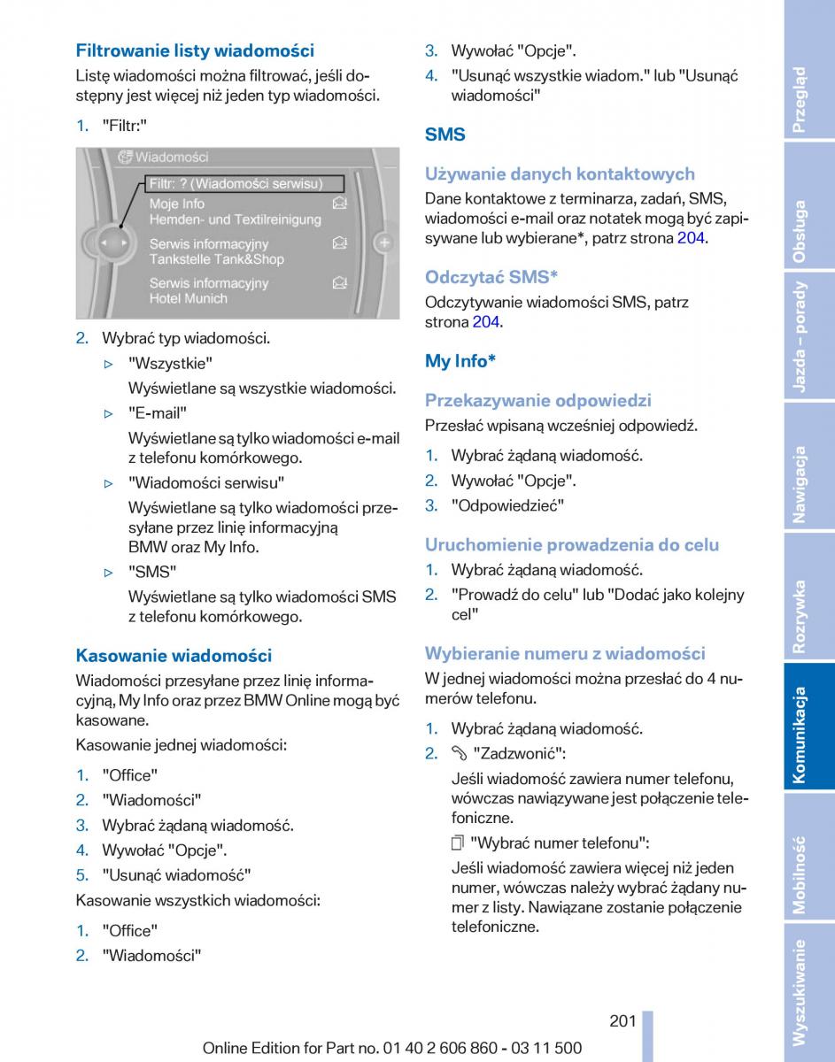 BMW X1 E84 instrukcja obslugi / page 201