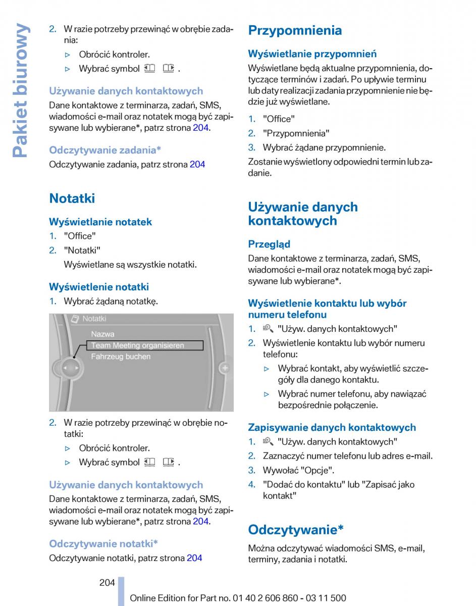 BMW X1 E84 instrukcja obslugi / page 204
