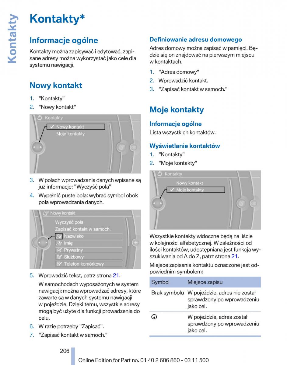 BMW X1 E84 instrukcja obslugi / page 206