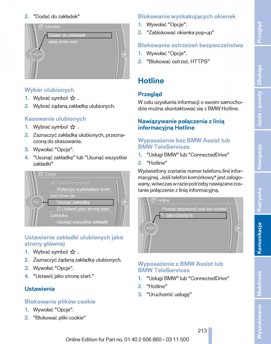 BMW X1 E84 instrukcja obslugi / page 213