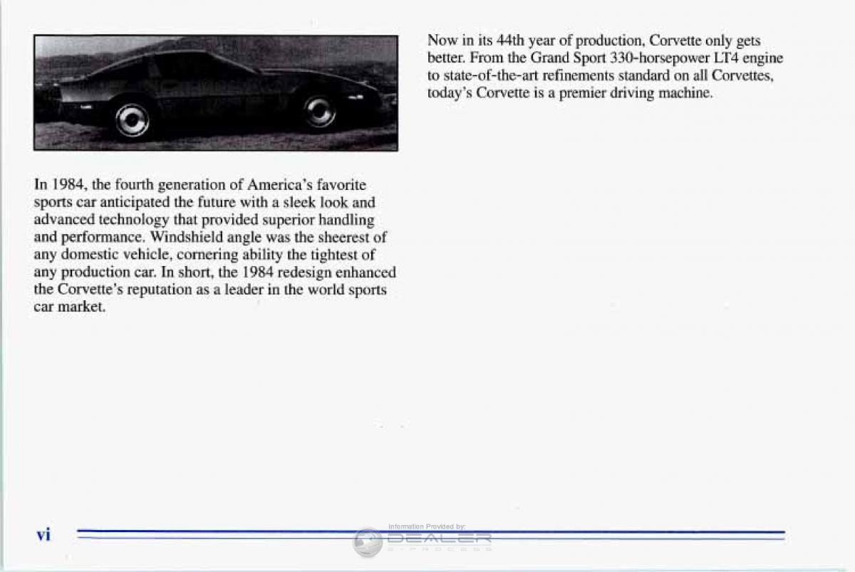 Chevrolet Corvette C4 owners manual / page 7