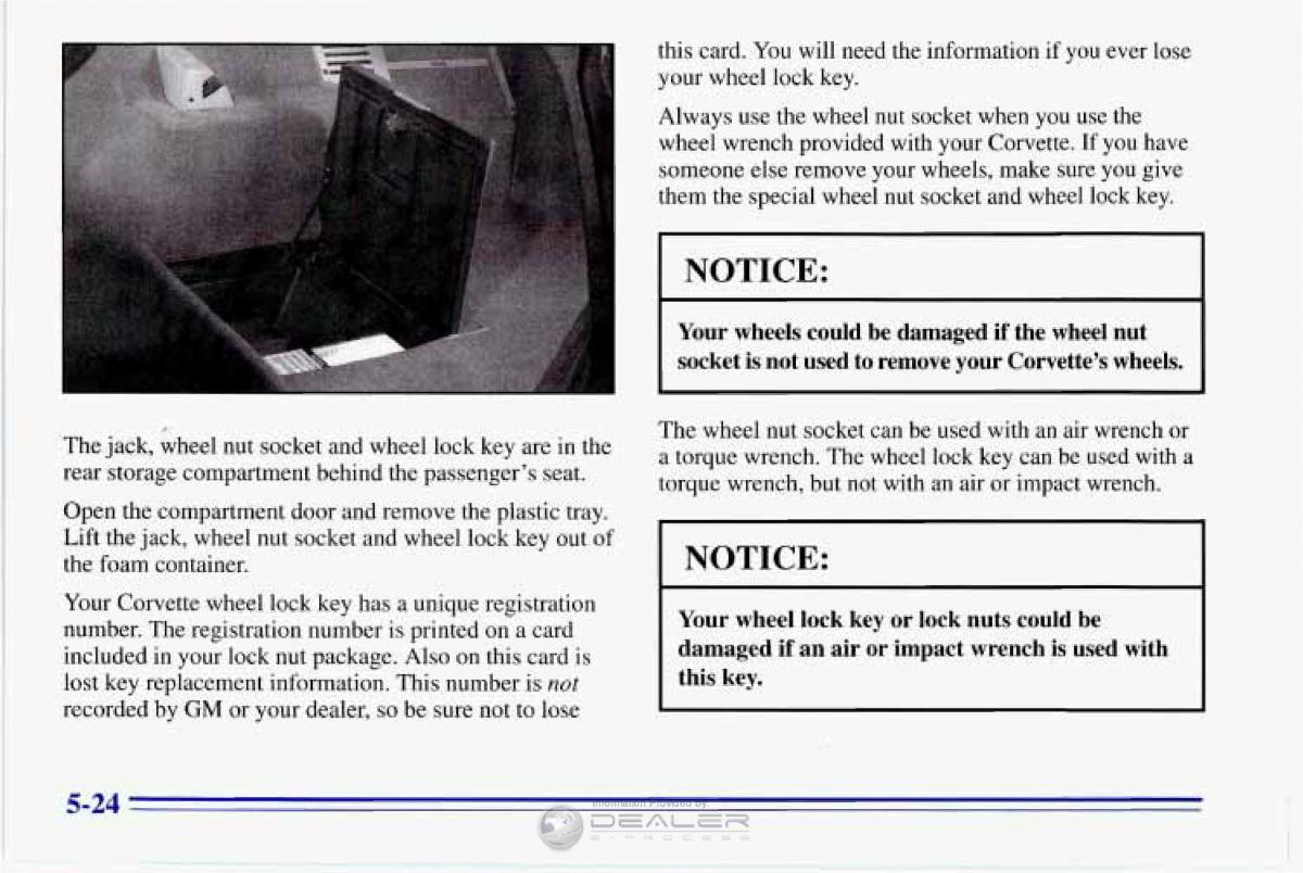 Chevrolet Corvette C4 owners manual / page 215