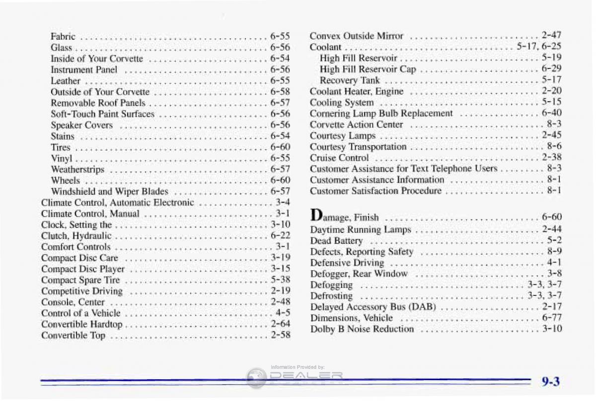 manual  Chevrolet Corvette C4 owners manual / page 376