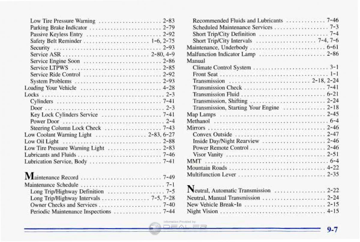 manual  Chevrolet Corvette C4 owners manual / page 380