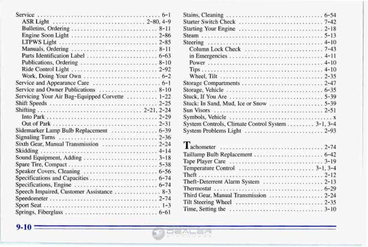 manual  Chevrolet Corvette C4 owners manual / page 383