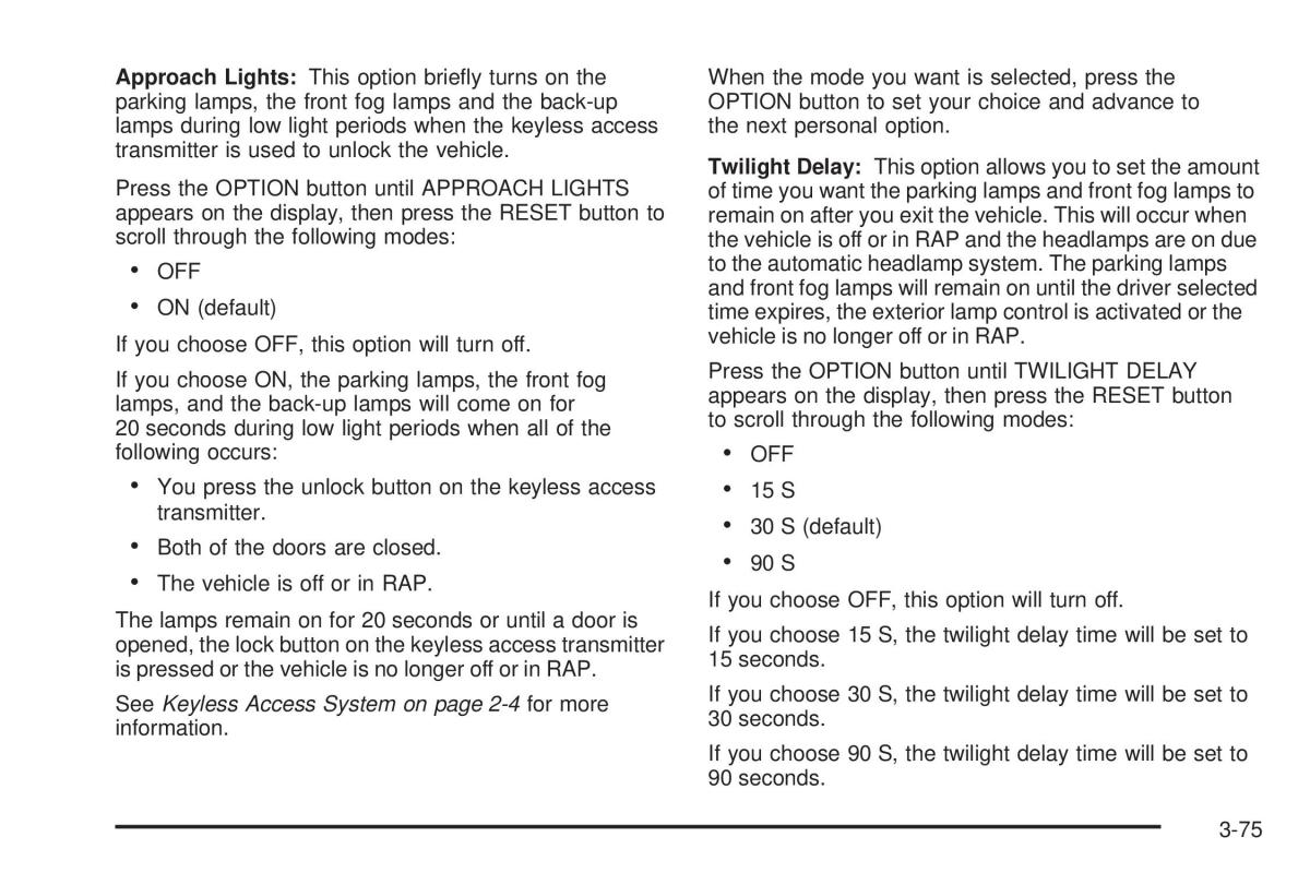 Chevrolet Corvette C5 owners manual / page 215