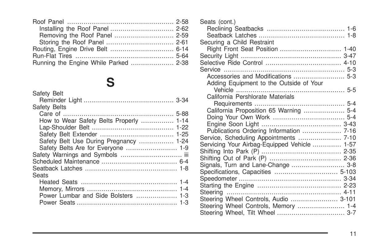 Chevrolet Corvette C5 owners manual / page 427