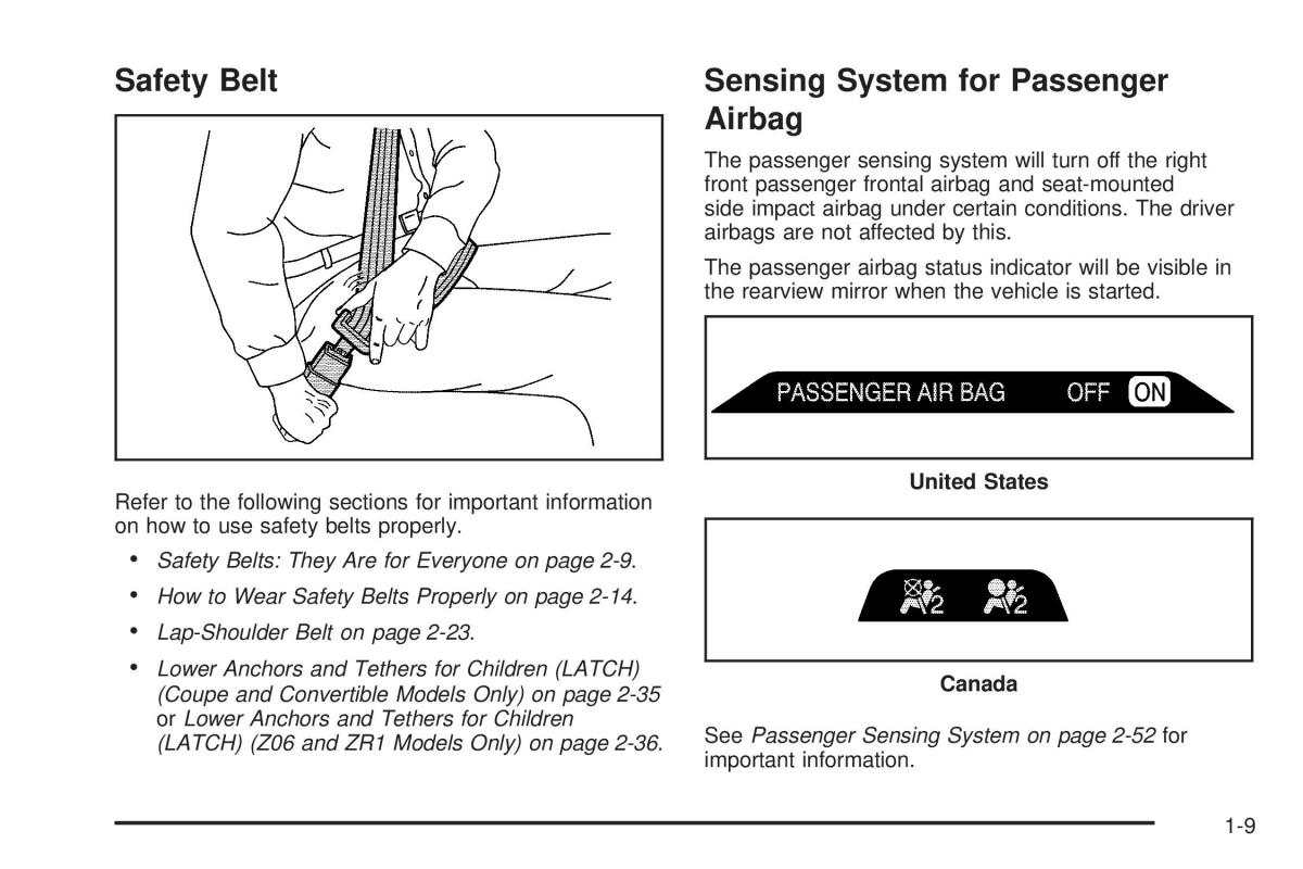 Chevrolet Corvette C6 owners manual / page 15