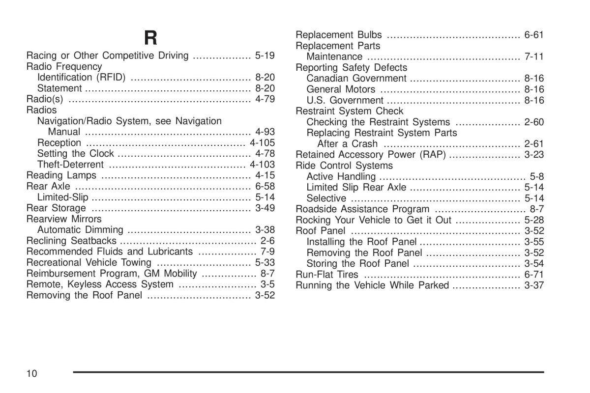 Chevrolet Corvette C6 owners manual / page 462