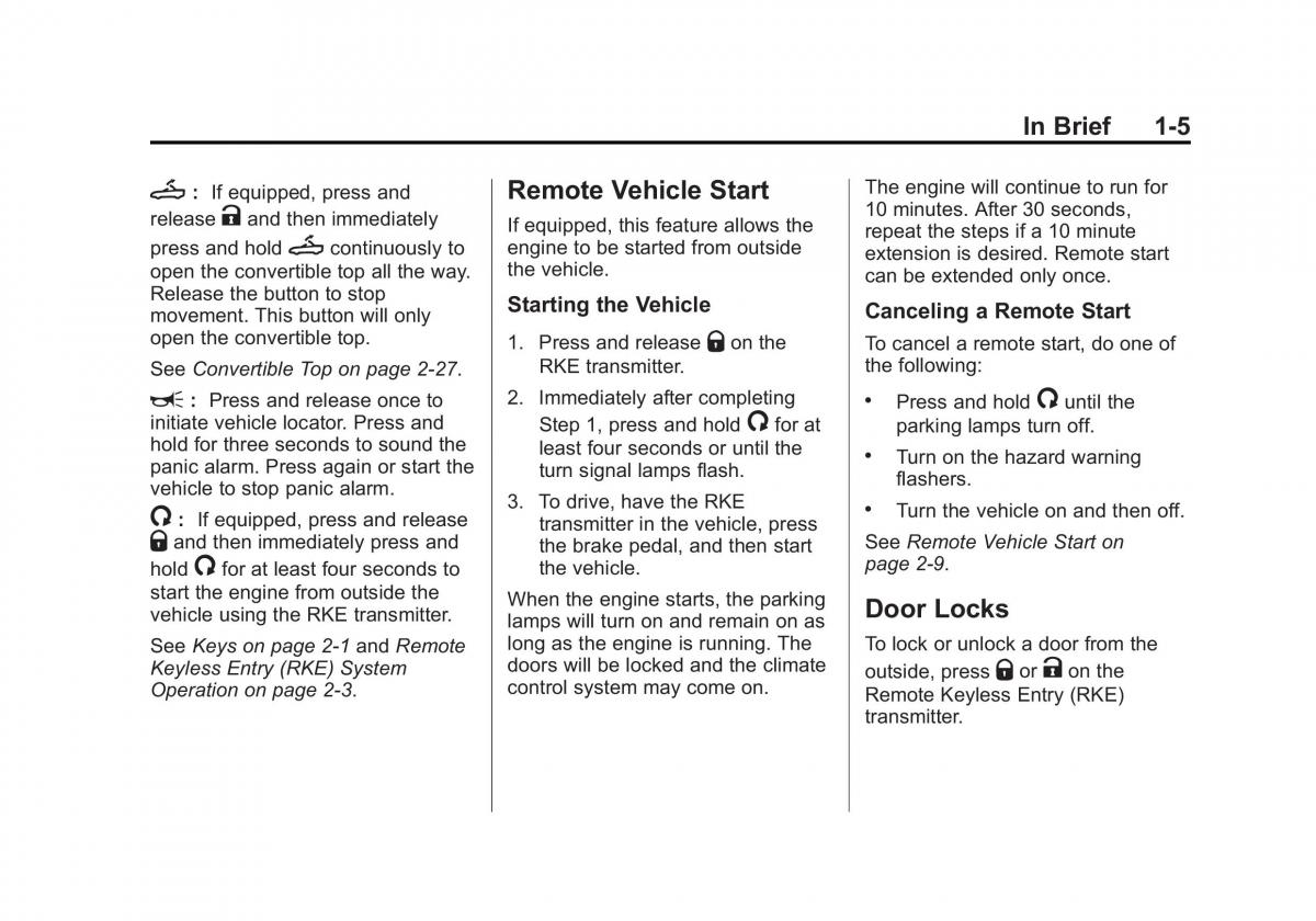 Chevrolet Corvette C7 owners manual / page 12