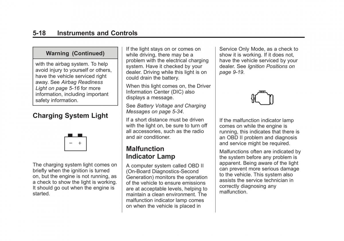 Chevrolet Corvette C7 owners manual / page 123