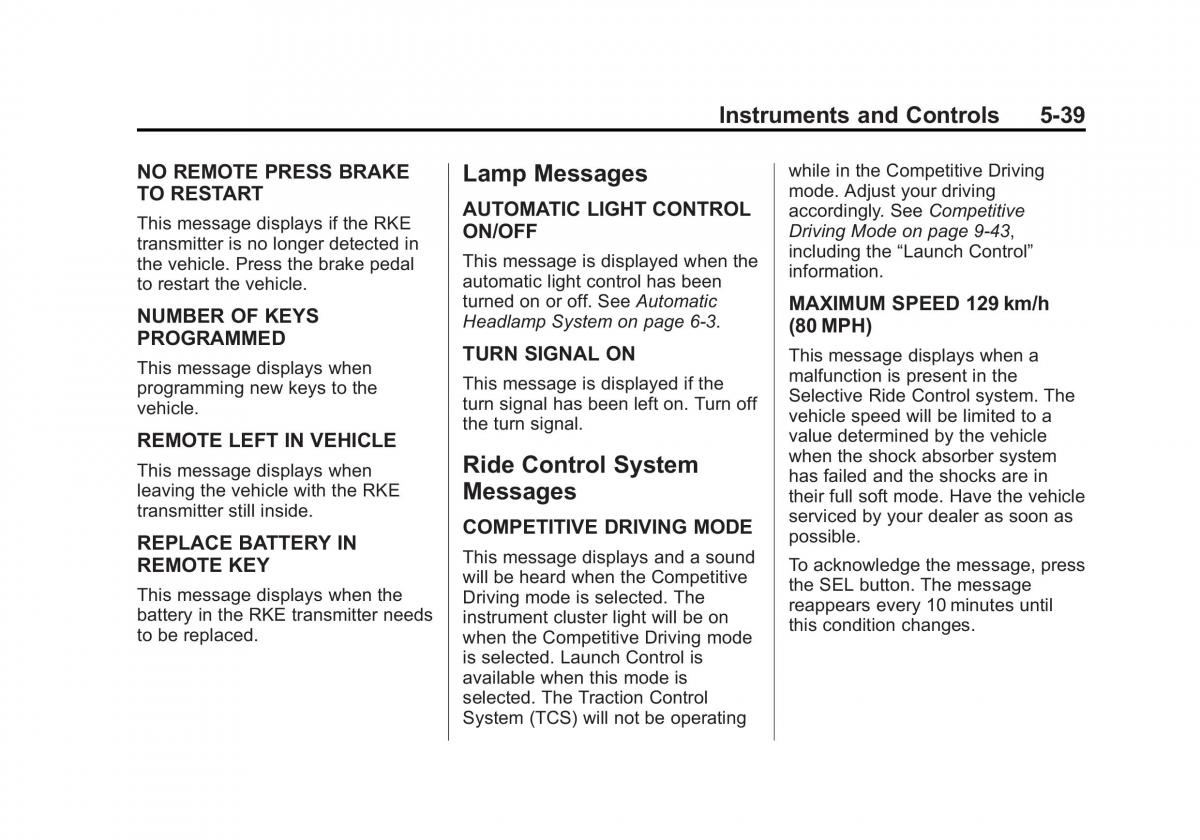 Chevrolet Corvette C7 owners manual / page 144