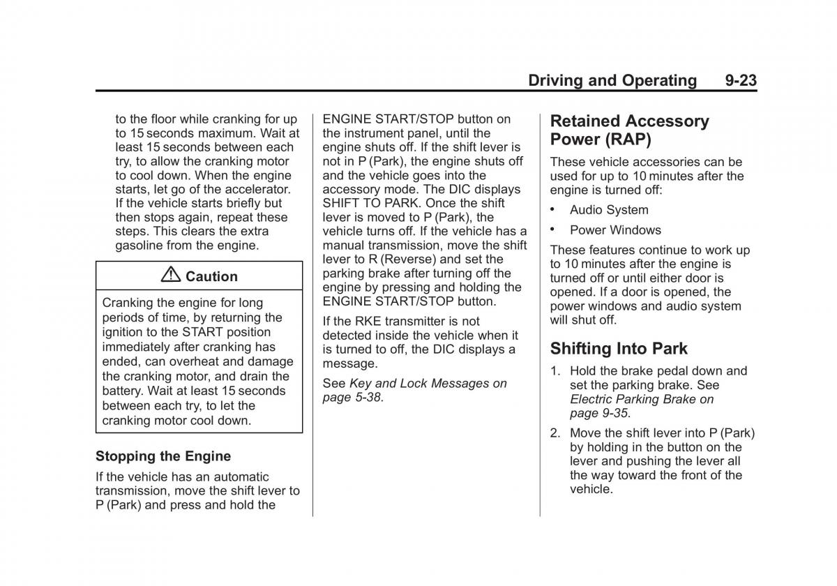 Chevrolet Corvette C7 owners manual / page 204