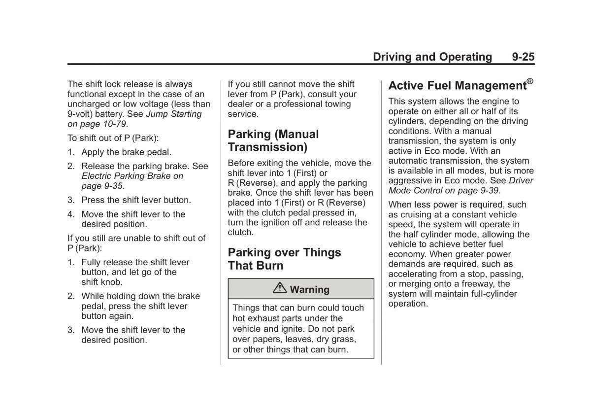 Chevrolet Corvette C7 owners manual / page 206