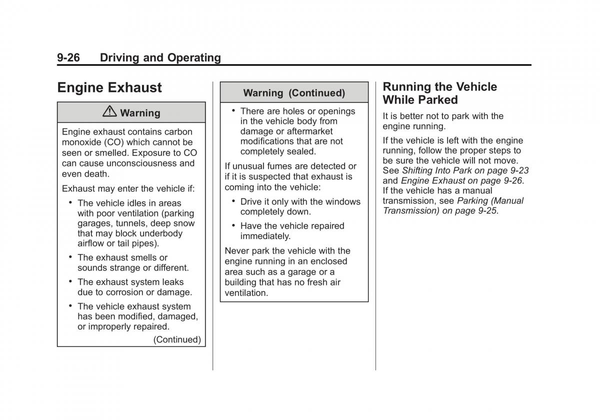 Chevrolet Corvette C7 owners manual / page 207