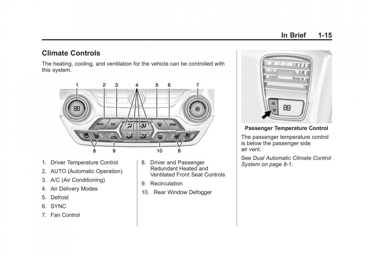 Chevrolet Corvette C7 owners manual / page 22