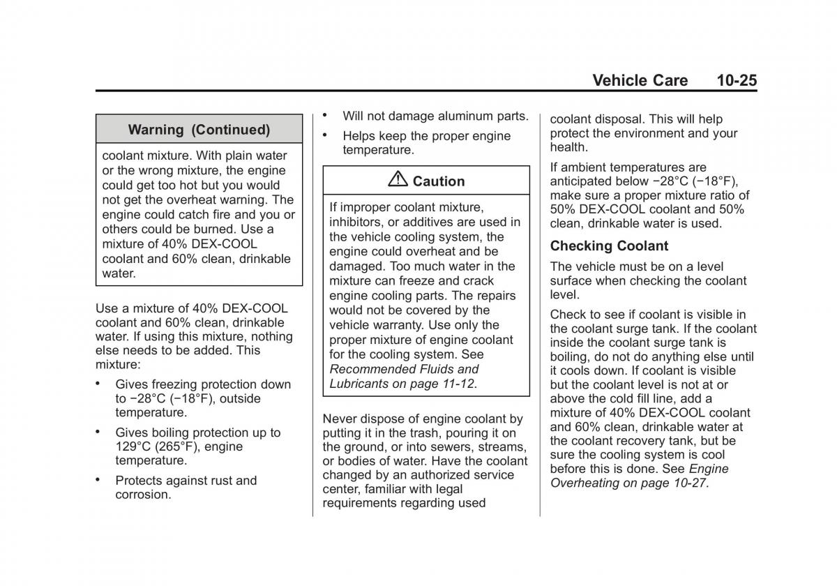 Chevrolet Corvette C7 owners manual / page 264