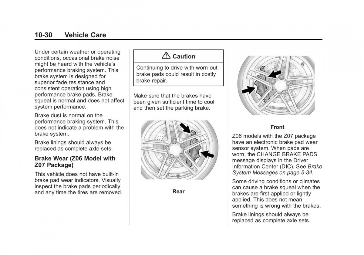 Chevrolet Corvette C7 owners manual / page 269