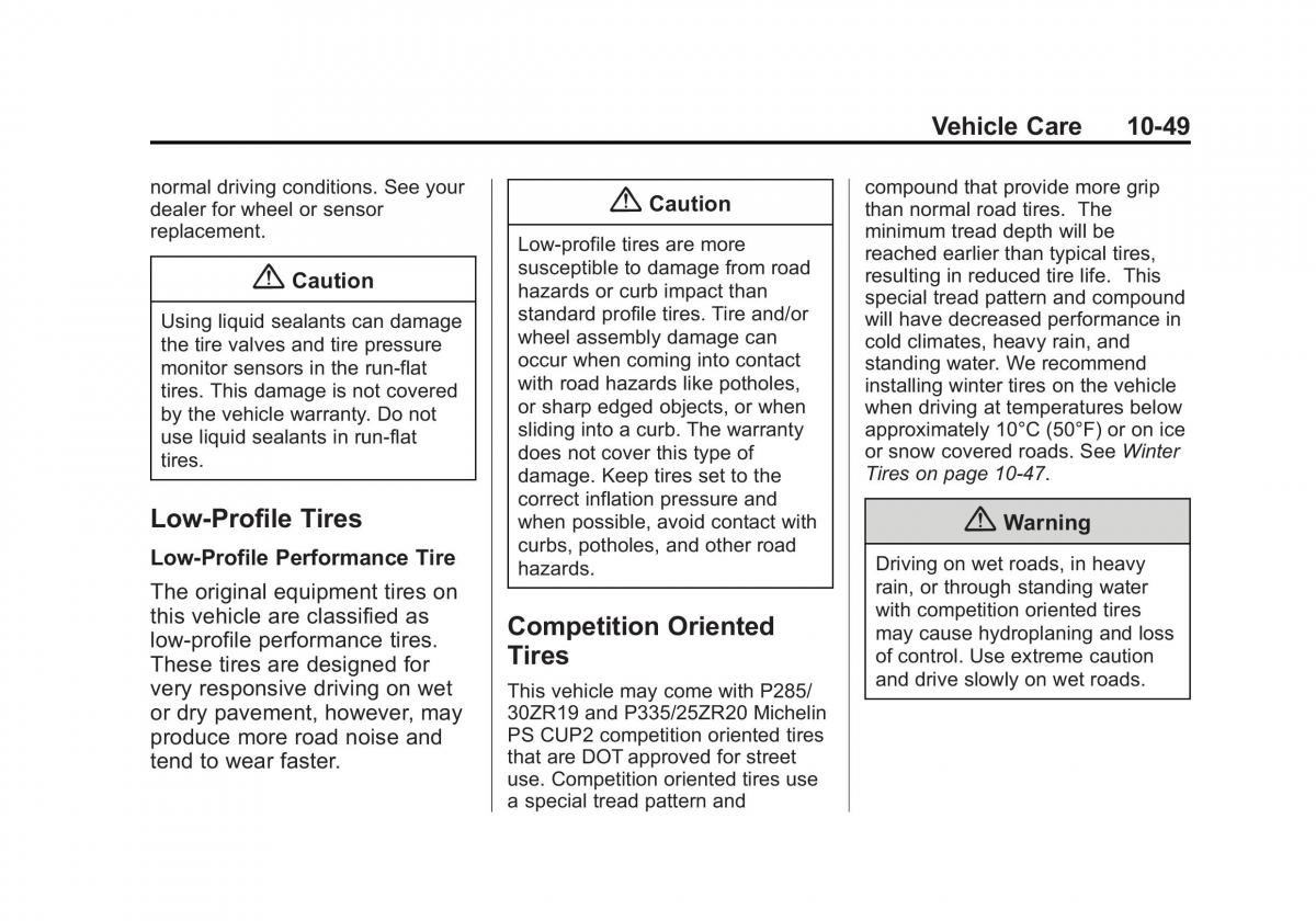 Chevrolet Corvette C7 owners manual / page 288
