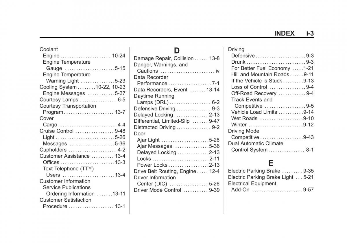 Chevrolet Corvette C7 owners manual / page 382