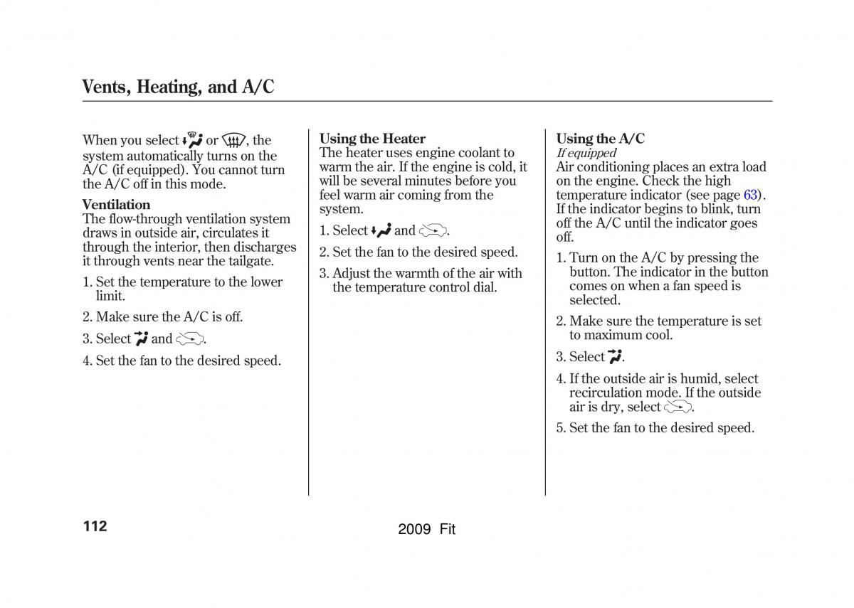 Honda Jazz III 3 Fit II manual / page 115