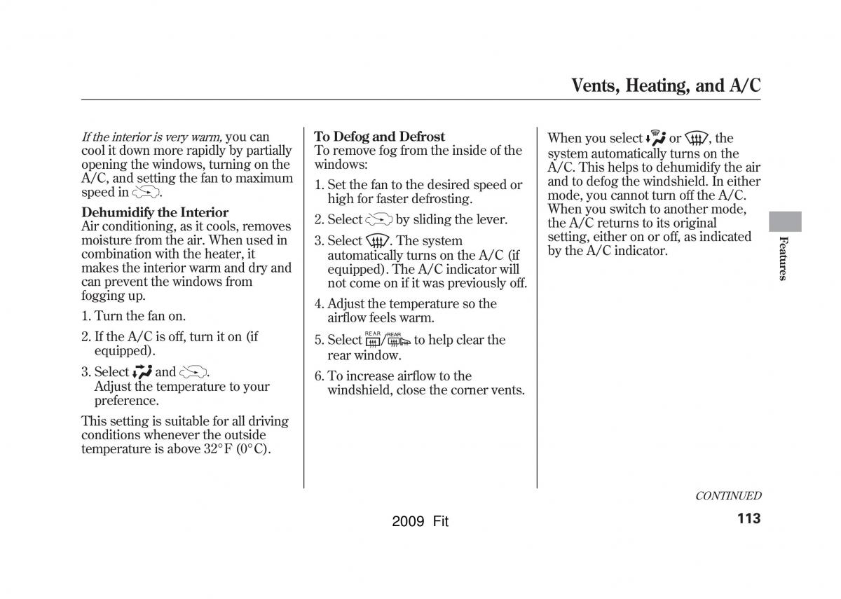 Honda Jazz III 3 Fit II manual / page 116